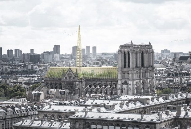 Reconstruir el tejado de Notre Dame como un gran invernadero ecológico