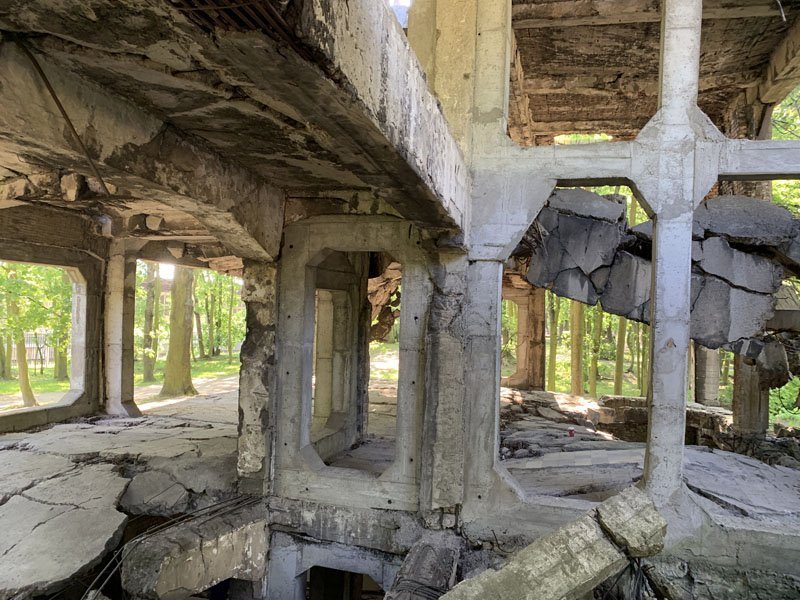Detalle de las ruinas de la batalla de Westerplatte