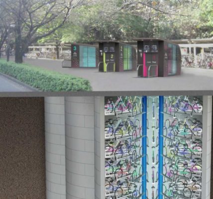 Innovador estacionamiento subterráneo para bicicletas en Japón