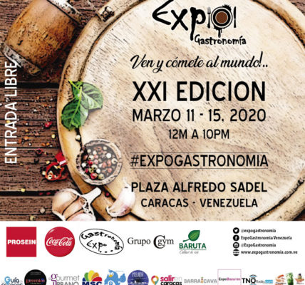 La Plaza Alfredo Sadel será escenario para celebrar la XXI Edición ExpoGastronomía