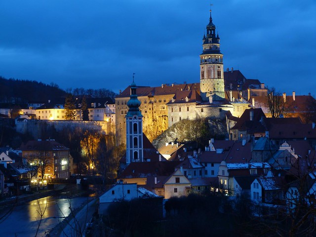 Hora azul con las mejores vistas de Cesky Krumlov en República Checa