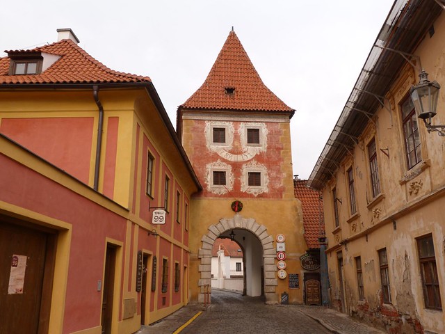 Puerta de České Budějovice en Cesky Krumlov (República Checa)
