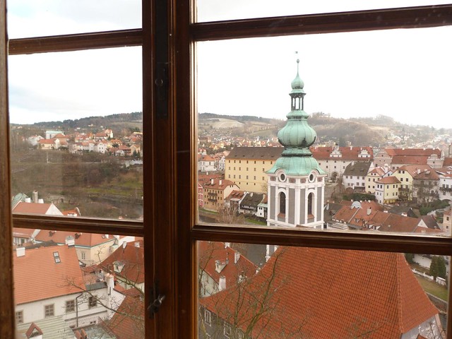 Vistas de Cesky Krumlov desde una ventana