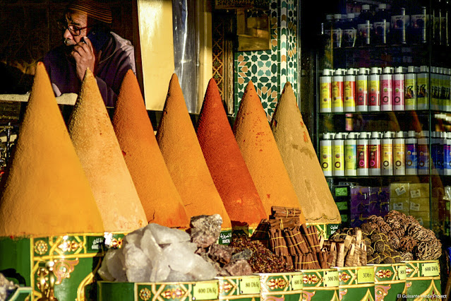 Marrakech, especias en Yamaa El Fna, por El Guisante Verde Project