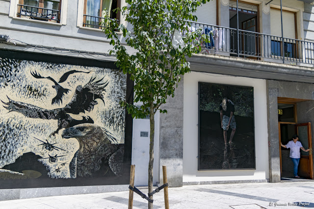 Murales 'Águilas vs Drones' y 'Adolescente'', Andoni Euba - Bilbao por El Guisante Verde Project