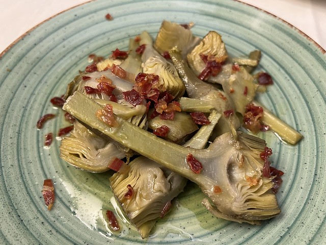 Alcachofas en el Restaurante El Trinquete (Nájera, La Rioja)