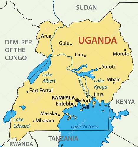 Mapa de Uganda