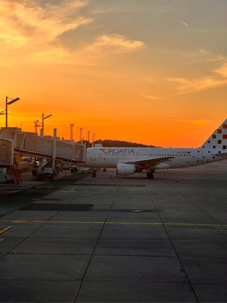 Aeropuerto de Dubrovnik al atardecer