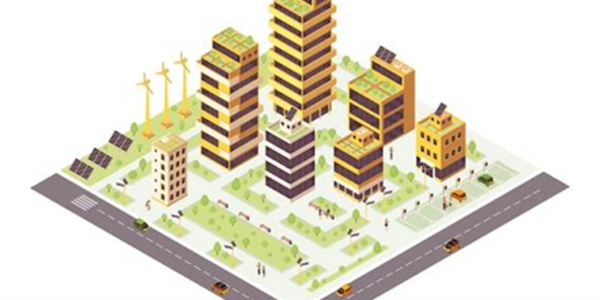 Infografía sobre edificios verdes y su impacto en el medio ambiente