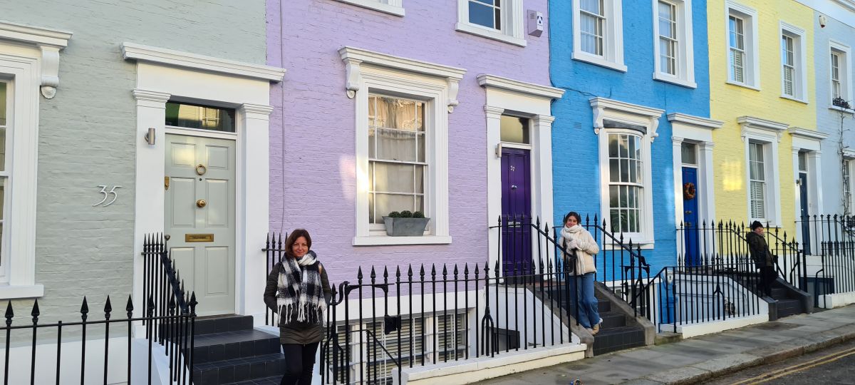 Casas de colores en Notting Hill