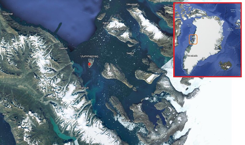 Mapa de Uummannaq (Groenlandia)