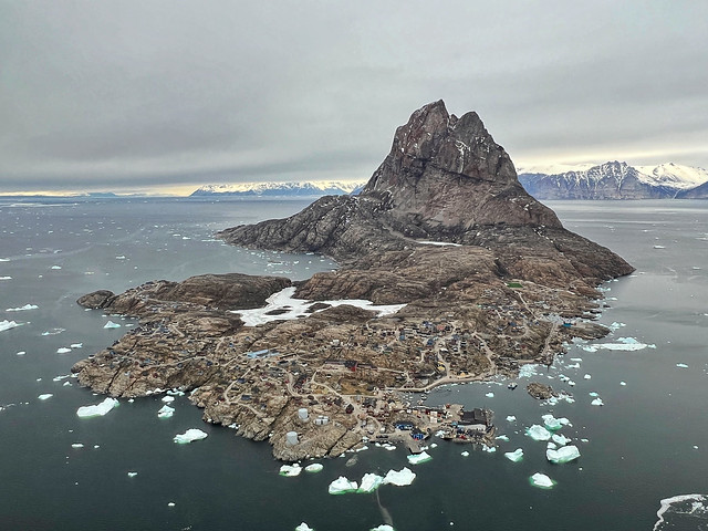 Imagen aérea de la isla de Uummannaq en Groenlandia