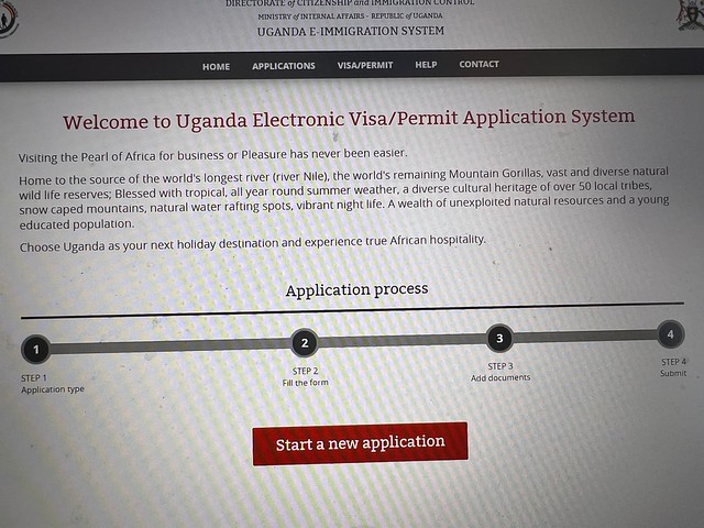 Paso 1 para obtener el visado de turismo de Uganda
