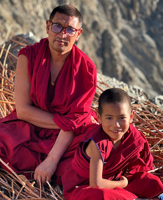 Monjes budistas en Ladakh (India)