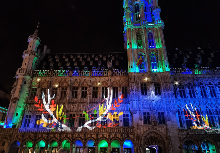Show de luces navideño de la Grand Place