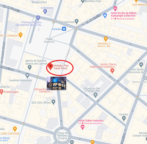 Mapa de situación de Pangea en Bilbao