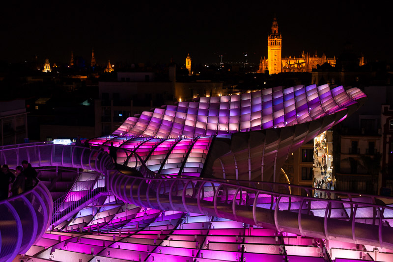 Gratis en Sevilla Setas Metropol Parasol Noche