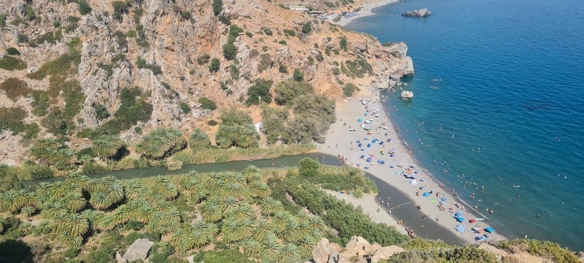 Vista aérea de Preveli Beach Vista aérea de Preveli Beach