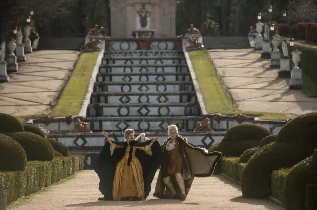 Palacio Real de la Granja de San Ildefonso donde se rodó La vida breve. Cortesía de Movistar Plus+ y Zeta Studios.