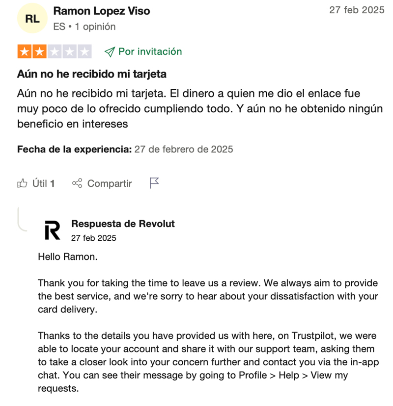 Envío de la tarjeta física y promociones