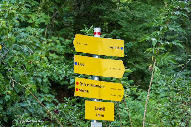 Leusa, carteles informativos, Albania - El Guisante Verde Project