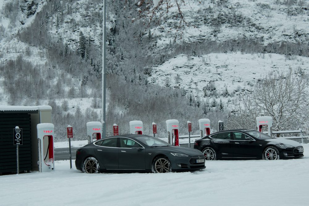 Estación carga Tesla en Noruega