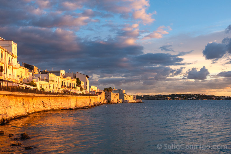 Ruta Por Ortigia Siracusa Sicilia Lungomare Alfeo Atardecer