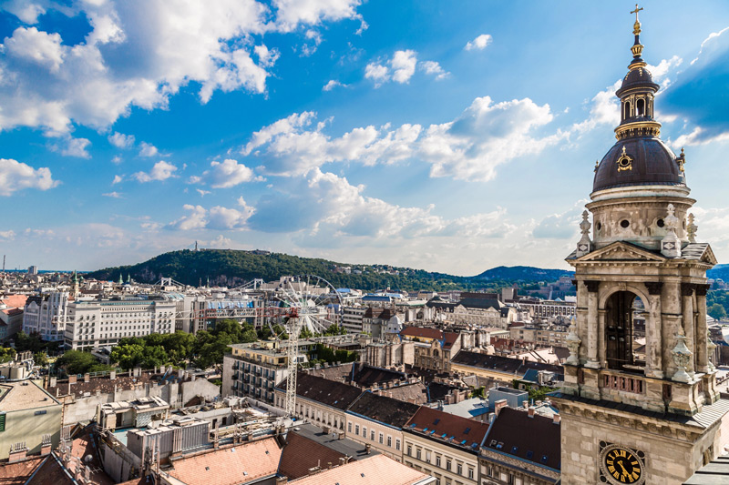 Vistas desde la Basílica de San Esteban en Budapest