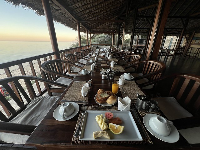 Mesa de desayuno en el Hotel Le Paradisier (Ifaty, Madagascar)