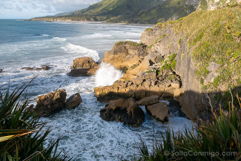 Pancake Rocks Nueva Zelanda Olas
