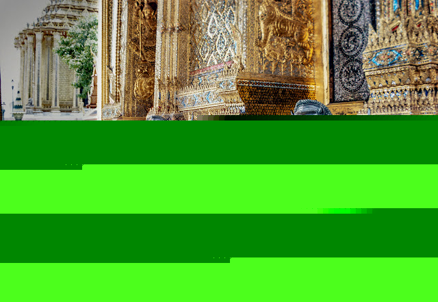 Phra Ubosot, leones de bronce, en Wat Phra Kaew - Bangkok Phra Ubosot, leones de bronce, en Wat Phra Kaew - Bangkok, por El Guisante Verde Project