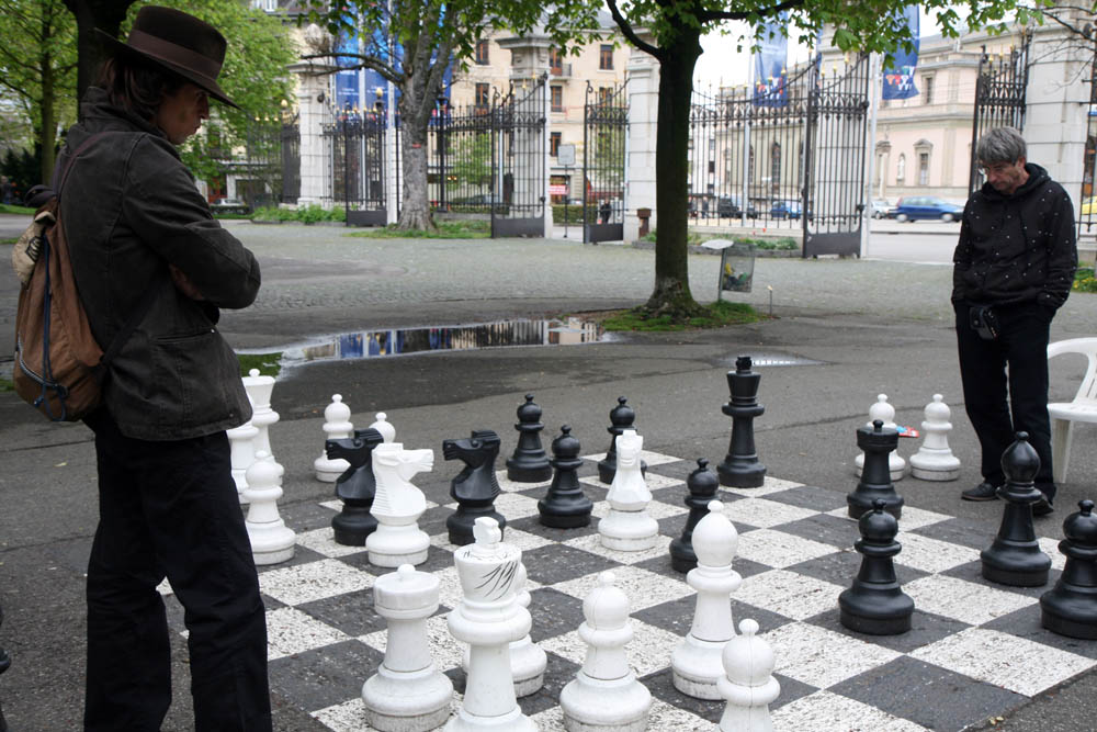 Ajedrez gigante en el parque del Bastion 