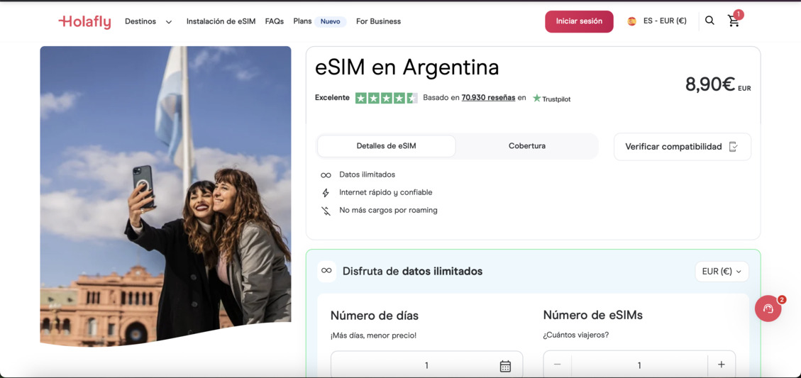eSIM Argentina Holafly