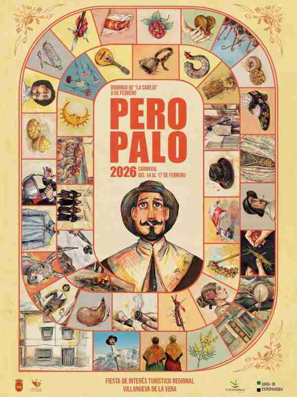 Cartel carnaval Pero Palo Caceres