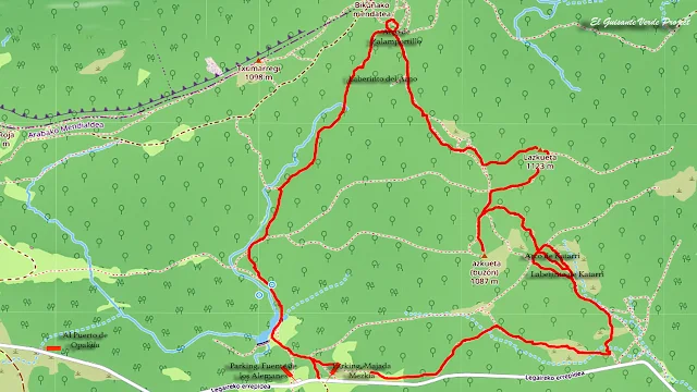 Mapa Ruta Laberintos del Arno y Katarri - Álava, porpor El Guisante Verde Project
