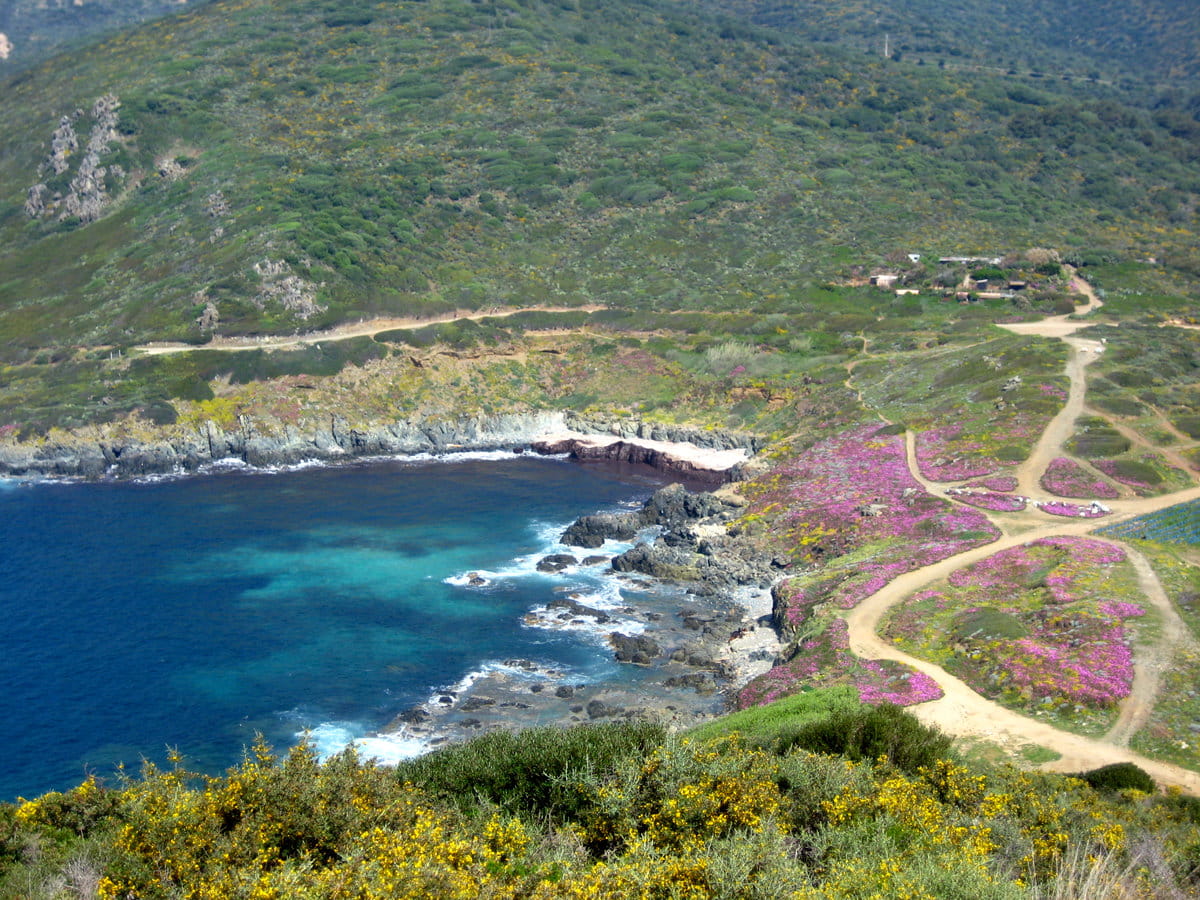El perfil de la costa en Córcega