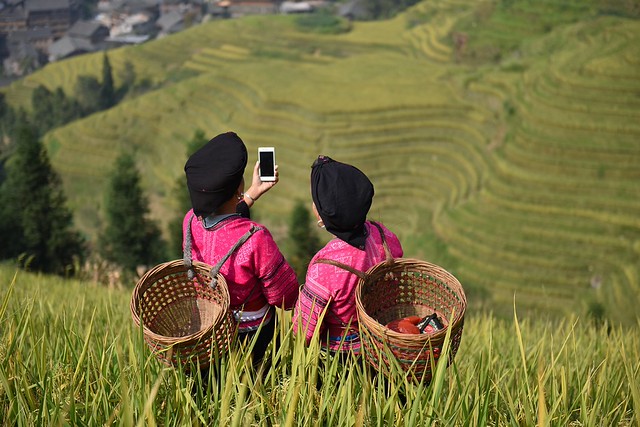 Mujeres en los arrozales de Longji (China)