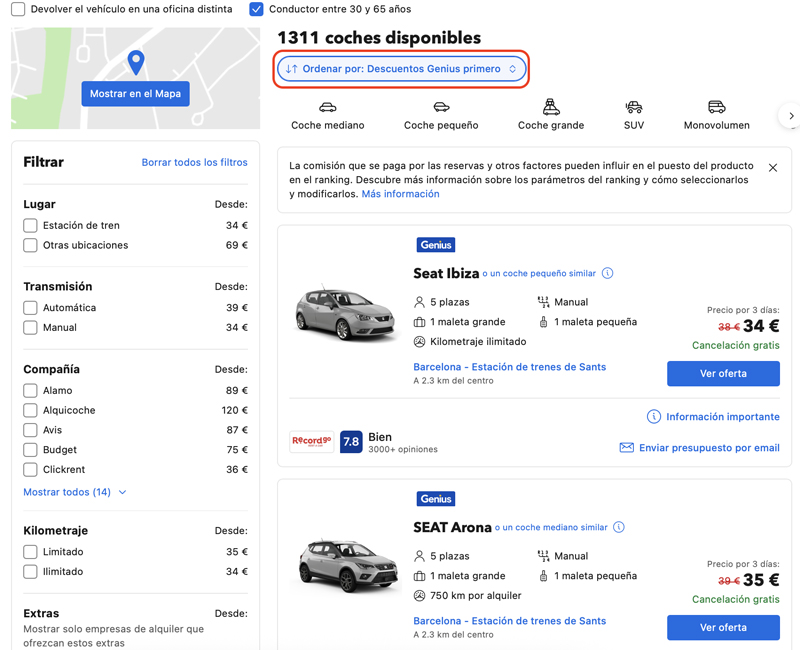 Promoción Rentalcars