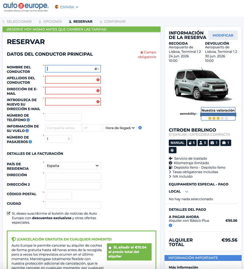 Datos reserva
