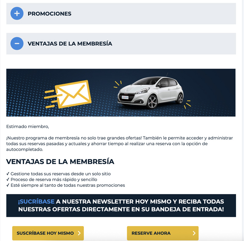 newsletter Auto Europe