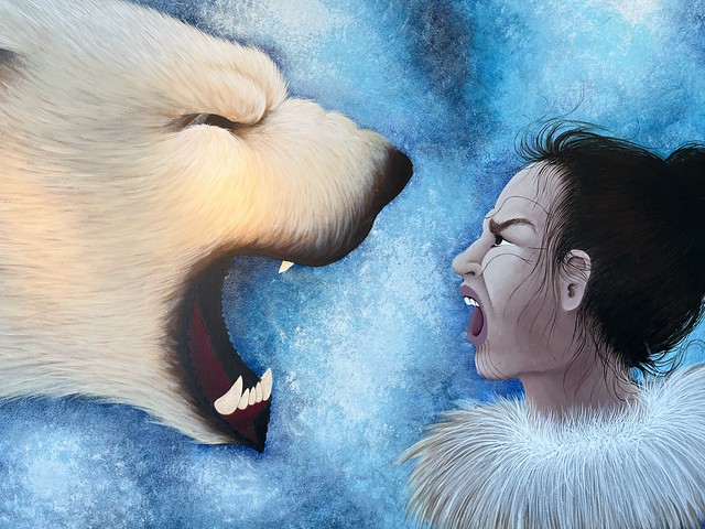 Cuadro inuit en un hotel de Groenlandia