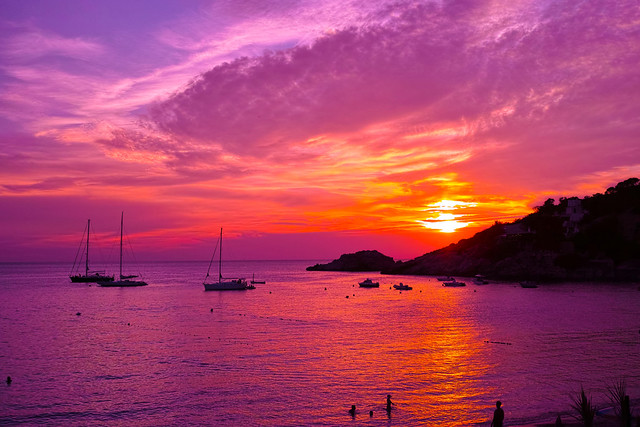 Atardecer desde un crucero por el Mediterráneo