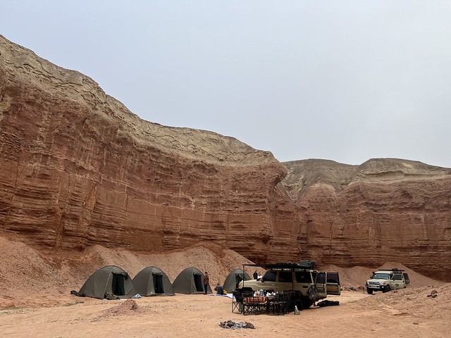Nuestro campamento en el Cañón de Curoca (Angola)