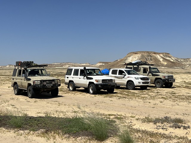 Vehículos 4x4 en el desierto de Angola
