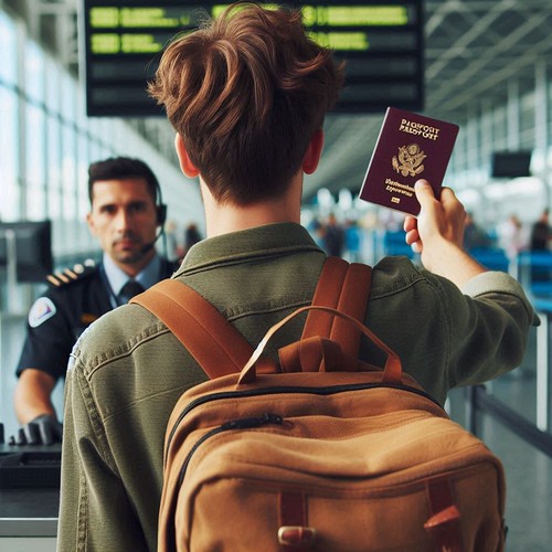 Imagen enseñando el pasaporte
